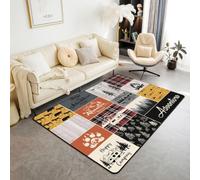 Homewish Happy Camping - Alfombra para sala de estar, 100 x 150 cm | Alfombra rústica para caravana, grande, no se desprende, para dormitorio, cocina