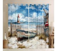 Homewish Island Lighthouse - Cortinas opacas para sala de estar (52 x 90 cm