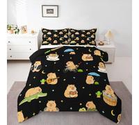 Homewish Juego de ropa de cama doble con diseño de conejillo de indias, juego de edredón para niños y adolescentes, bonito juego de edredón con patrón de salsa, edredón sin funda de edredón con patrón