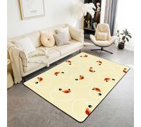 Homewish Lindas alfombras de área de pato amarillo de 150 x 200 cm, con estampado de animales de dibujos animados, alfombra para sala de estar, alfombra rústica que no se desprende, alfombra grande