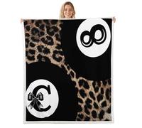 Homewish Manta de forro polar con estampado de guepardo, tamaño individual, 152 x 203 cm, rosa de la suerte, 8 bolas, con lazo, cálida manta de sherpa de felpa moderna Y2K Funky Leopard para sala de