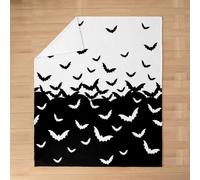 Homewish Manta de franela con diseño de murciélagos para Halloween, 101,6 x | Manta de forro polar con diseño de animales salvajes, moderna, simple, mullida, retro, para sala de estar, dormitorio