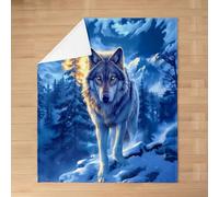 Homewish Manta de franela de lobo tribal exótico de 60 x 80 pulgadas para | Snow Mountain - Mantas de forro polar para sofá o sofá, estilo nórdico, decoración de dormitorio