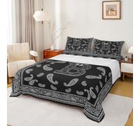 Homewish Paisley 26 Alphabet - Juego de sábanas para cama individual, 3