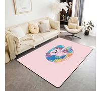Homewish Salamander - Alfombra de 150 x 200 cm, diseño de letras A-Z, para sala de estar, alfabeto, ajolote, animales, rosa, alfombra decorativa G Kids Coral Kawaii Marine antideslizante para