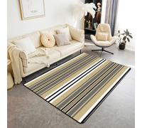 Homewish Southwestern - Alfombras aztecas de 150 x 200 cm para dormitorio, sala de estar, alfombra tribal geométrica moderna, estilo navajo, dorado, marrón, gris, a rayas, grande, decoración de granja