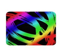 Homewish Tapete de baño de grafiti blanco y negro para baño, tapete geométrico minimalista para dormitorio, para adolescentes, tapete de baño estético, antideslizante, tapete de entrada de arte