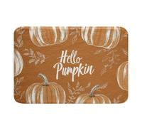 Homewish Tapete de puerta de otoño para dormitorio, alfombra de baño de calabaza, antideslizante, decoración de cosecha de otoño, alfombra de baño para baño, alfombra de entrada de hojas de plantas