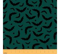 Homewish Tela de murciélago de Halloween de The Yard | Tela de franela Black Star Bat Wild Life, tela de tapicería no elástica, tela decorativa suave de color verde retro, 2 yardas