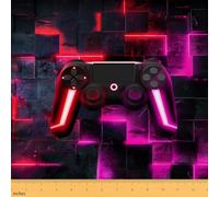 Homewish The Yard - Tela de tapicería impermeable para consola de videojuegos para videojuegos, tela decorativa para niños y adultos, tela decorativa para interiores y exteriores, color rojo y rosa, 2