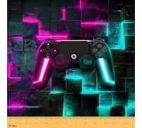 Homewish The Yard - Tela para consola de juegos, tela decorativa de retazos, consola de juegos de rejilla, tela decorativa para adolescentes, tela para interiores y exteriores, color rosa verde