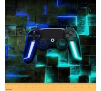 Homewish The Yard - Tela para consola de juegos, tela decorativa para videojuegos, tela decorativa para interiores y exteriores, color azul y verde azulado, 3 yardas
