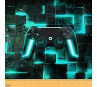 Homewish The Yard - Tela para consola de videojuegos de The Yard, tela decorativa de retazos, tela decorativa para niños, color negro y verde azulado, 10 yardas