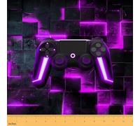 Homewish The Yard - Tela para mando de videojuegos, tela impermeable para tapicería, consola de juegos, para niños y adultos, tela decorativa para interiores y exteriores, color negro y morado, 10