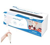 Homewit 100 Mangas pasteleras Desechables de 31 x 20 cm, Mangas pasteleras Desechables con Caja de Almacenamiento para Decorar Pasteles, Pasteles, Galletas, Hornear en casa