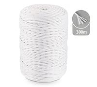 Homewit Hilo de macramé Blanco, Cuerda de macramé de 3 mm x 300 m e Hilo de algodón de macramé, cordón de algodón para Colgar en la Pared y Plantas Colgantes, decoración de Tejido