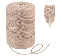 Homewit Hilo de macramé de 3 mm, 300 m, hilo de algodón natural para manualidades, macramé, cuerda de macramé, hilo para macramé, gris y marrón
