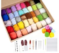 Homewit Juego de fieltro de aguja, 40 colores, 5 gramos de lana de fieltro para tejer con juego de herramientas, para manualidades, fieltro de aguja, kit de principiantes, lana de oveja