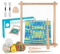 Homewit Marco para niños, 24 x 28 cm, grande, para niños a partir de 4, 6, 8 años, de madera, telar para principiantes, marco escolar, juego de manualidades, regalo para niñas