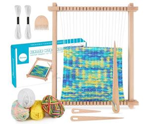 Homewit Marco para niños, 24 x 28 cm, grande, para niños a partir de 4, 6, 8 años, de madera, telar para principiantes, marco escolar, juego de manualidades, regalo para niñas