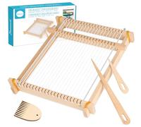 Homewit Telar para niños, 24 x 28 cm, madera, grande, para niños, marco para la escuela de madera para edades de 4 a 12 años, juego de telar para principiantes
