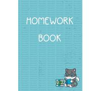 Homework Book - A4 - Baby Blue Cat: Half Blank Half Lined 200 Pages - Writing Practice Notebook for Kids - Track School Progress at Home - Educational Workbook
