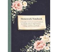 Homework Notebook for Students | College Ruled | School Notes | Journal | Subtle Floral & Vine Accents | Gift for Student: A Portable 7.5 × 9.25 Lined ... High School, College, and Personal Study