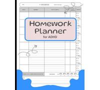 Homework Planner for ADHD: Daily Focus Goals & Mood Tracker with Break Reminders - Assignment Organizer for Student Success