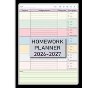Homework Planner for ADHD Students 2026-2027: Colorful Undated Assignment Journal Notebook Elementary, middle, high school and College