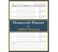 Homework Planner for ADHD Students: A Simple and Easy Undated Assignment book for ADHD | 120 Pages