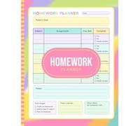 Homework Planner for ADHD Students: Colorful Undated Assignment Notebook for Elementary School Students to Stay Organized | Assignment Tracker for Kids