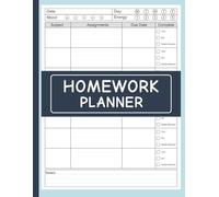 Homework Planner for ADHD Students: Daily Undated Assignment Tracker Notebook for Elementary, Middle, High School, and College (120 Pages, 8.5 x 11 Inches)