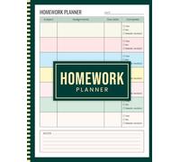 Homework Planner for ADHD Students: Simple and Colorful Assignment Notebook for Elementary, Middle & High School Students | 8.5 x 11 Inches