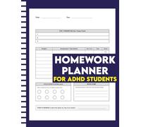 Homework Planner for ADHD Students: Undated Daily Assignment Tracker & Executive Function Organizer | Featuring Focus Timers, Priority Mapping, and Brain Dump Sections