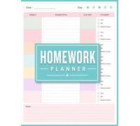 Homework Planner for ADHD Students: Undated Daily Assignment Tracker Notebook for Elementary, Middle & High School Kids - Boys and Girls