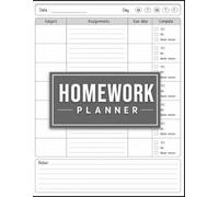 Homework Planner for ADHD Students: Undated Daily Homework Log & Assignment Tracker Notebook for Middle & High School and College Students