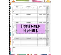Homework Planner for ADHD Students: Weekly and Daily Undated Assignment Journal Notebook for Elementary, Middle, High School, and College