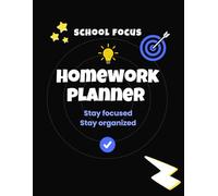 HOMEWORK PLANNER: Undated - 7-subject layout - time tracking - supports focus and organization - suitable for all students, including those with ADHD