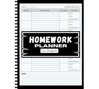 Homework Planner: Undated Assignment Tracker for Elementary, Middle, High School and College Students