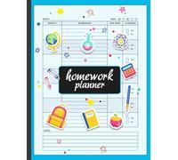 Homework Planner: Undated Daily Assignment Notebook for Elementary, Middle/High School, and College Schedule Organizer | 120 Pages