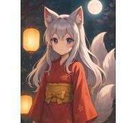 Homework Tracker - Lantern Fox Girl: A charming academic planner with subject, due date, status, and notes columns - designed to inspire daily progress.