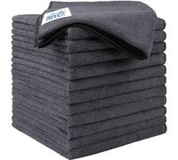 HOMEXCEL - Paños de limpieza de microfibra, paquete de 12 unidades, toalla de microfibra premium de 12.5 x 12.5 pulgadas, color gris