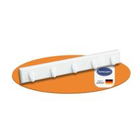 homeXpert Perchero con 5 ganchos, color blanco, longitud 22 cm, para pegar o atornillar