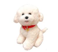 HOMEXYLYL Animal de Peluche Bichon Frise, Juguete de Peluche de Cachorro Blanco Realista Peluche de Perro Realista for niños Regalo Ideal de Navidad y cumpleaños for niños y niñas(Sitting,22cm/8.6in)