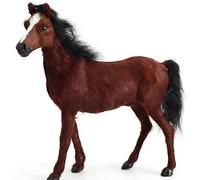 HOMEXYLYL Animal de Peluche de Caballo, Juguete de Peluche Realista, Piel Suave, detallado, Realista, de pie, Pony, niños, Granja, niños pequeños, decoración Ecuestre, Regalo Educativo(Red)