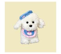 HOMEXYLYL Bichon Frise Plush Toy, Soft and Adorable Stuffed Dog with Special Decorations, Cute Design Gift for Dog Lovers Kids Adults Home Decor(Blue)