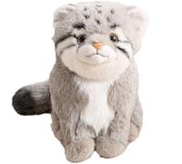 HOMEXYLYL Lindo Gato de Peluche Manul Pallas, Animal de Peluche Suave de tamaño Largo for cumpleaños, Navidad, decoración del hogar, Gente Joven(30cm/12in)