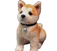 HOMEXYLYL Peluche De Akita Inu, Perro Japonés Realista Cachorro Suave Y Articulado For Decoración del Hogar Regalo De Peluche For Niños Amantes De Los Perros(Crouching,25cm/9.8")