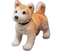 HOMEXYLYL Peluche De Akita Inu, Perro Japonés Realista Cachorro Suave Y Articulado For Decoración del Hogar Regalo De Peluche For Niños Amantes De Los Perros(Standing,30cm/11.8")