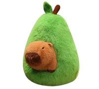 HOMEXYLYL Peluche de Cerdo de Manzana y Capibara de Aguacate, Lindo Animal Peluche Capibara muñeca de Almohada de Peluche Suave Kawaii niños niñas Adultos (Red,45cm/17.7in)